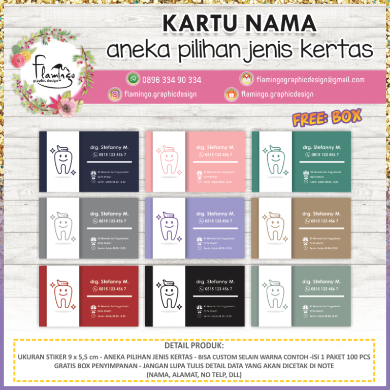 KARTU NAMA DOKTER GIGI 1 sisi