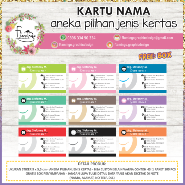 Kartu Nama Dokter Gigi 1 sisi