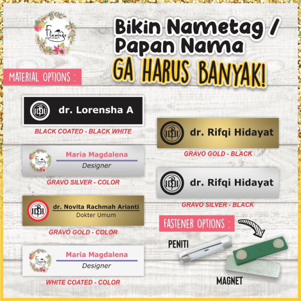 NAME TAG CUSTOM UNTUK PEGAWAI DOKTER KARYAWAN KANTORAN BANKER